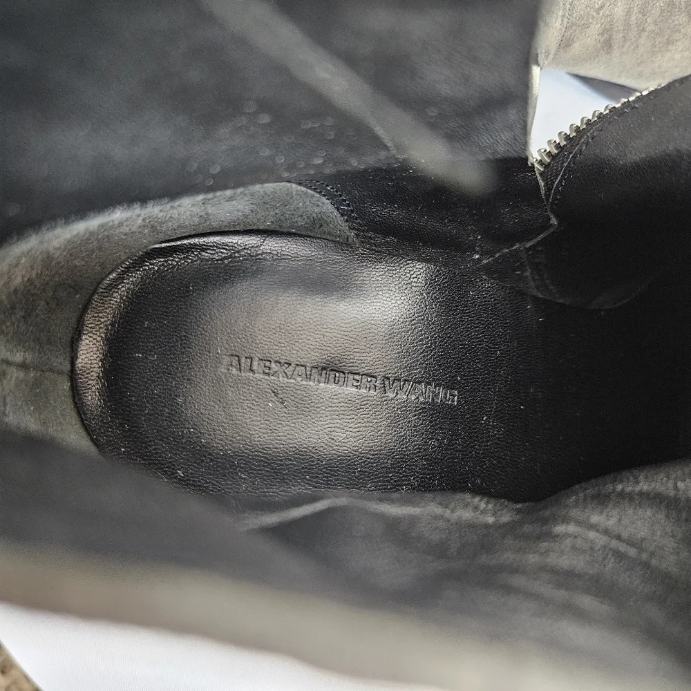 Alexander Wang Suede Leather Gabi Boots Size 39 US 9 Gray